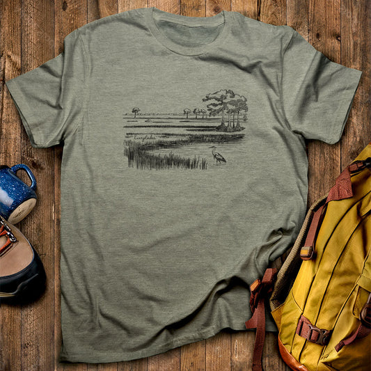 Everglades Line Drawing T-Shirt