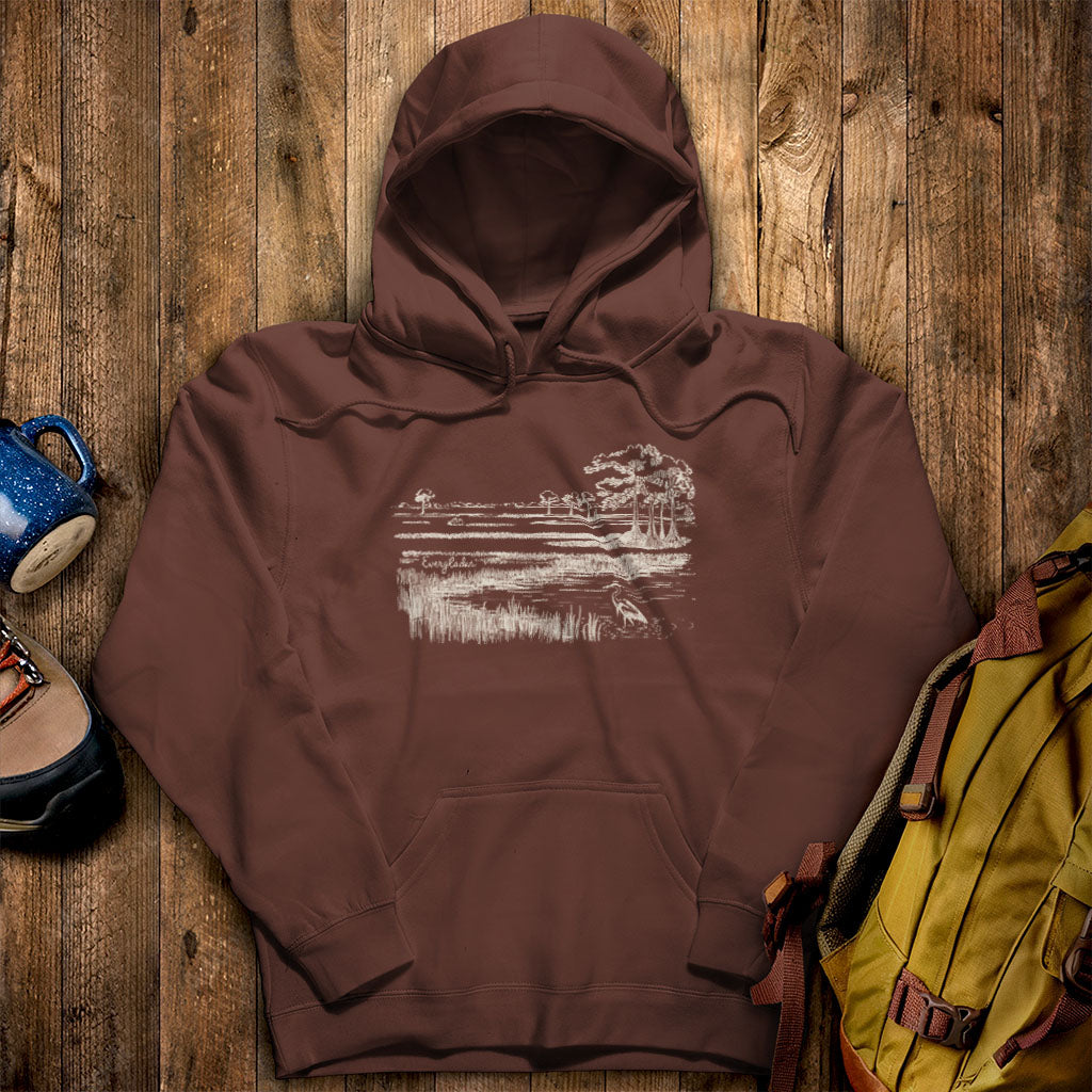 Everglades Line Drawing Hoodie