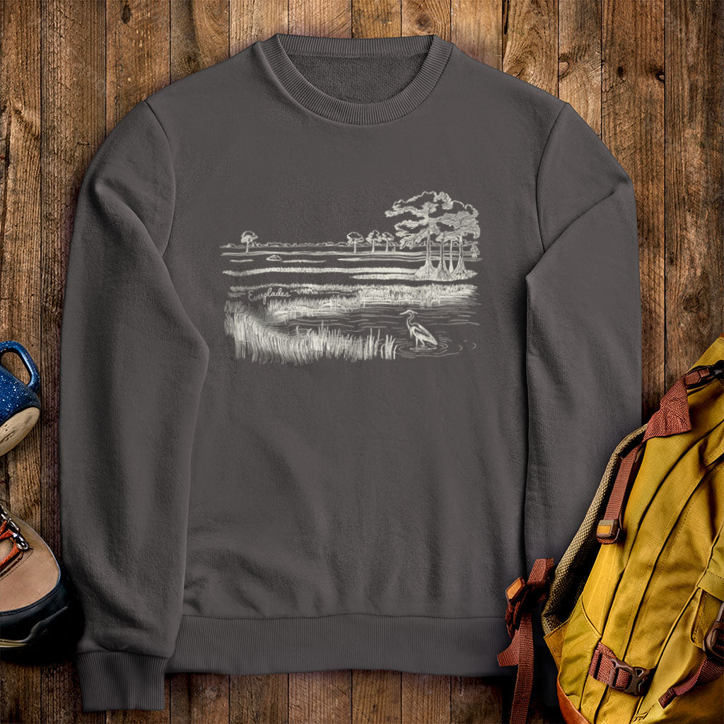 Everglades Line Drawing Crewneck Sweatshirt