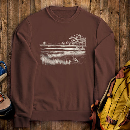 Everglades Line Drawing Crewneck Sweatshirt