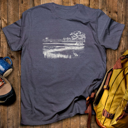 Everglades Line Drawing T-Shirt