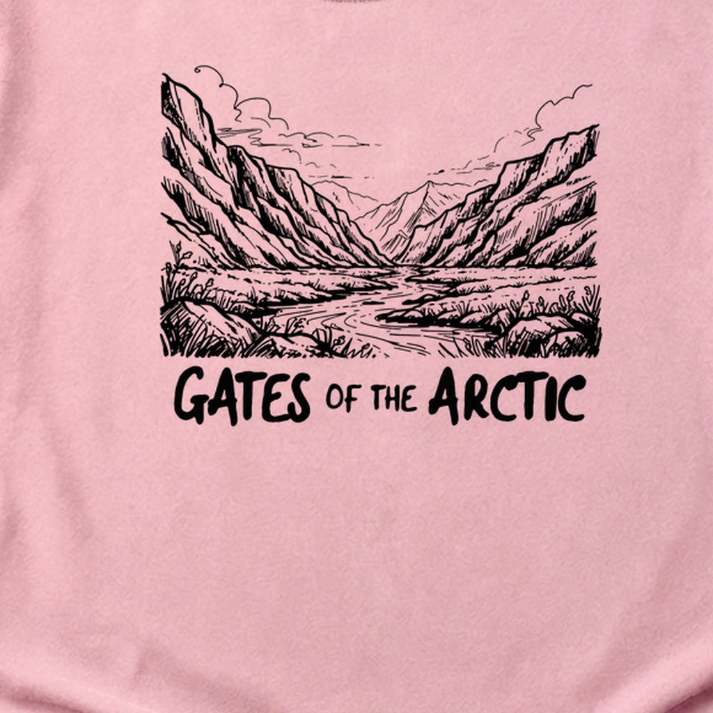 Gates of the Artic Line Drawing Cotton T-Shirt