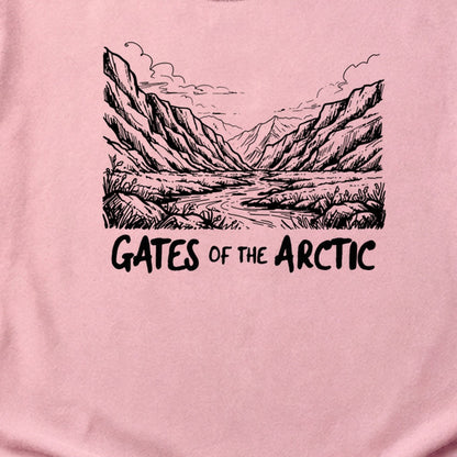 Gates of the Artic Line Drawing Cotton T-Shirt