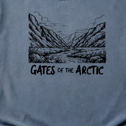 Gates of the Artic Line Drawing Cotton T-Shirt