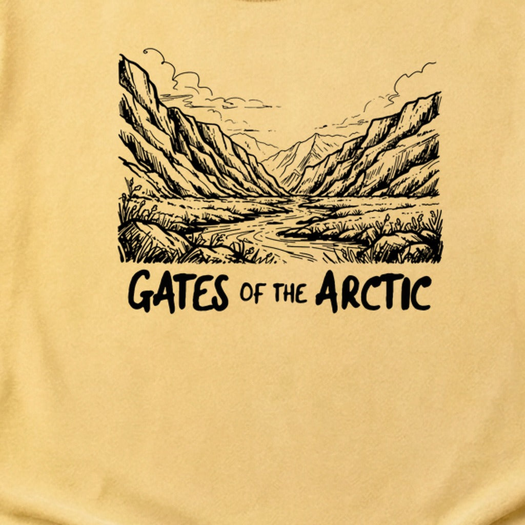Gates of the Artic Line Drawing Cotton T-Shirt