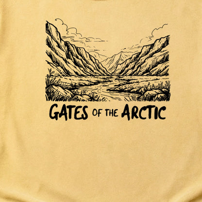 Gates of the Artic Line Drawing Cotton T-Shirt