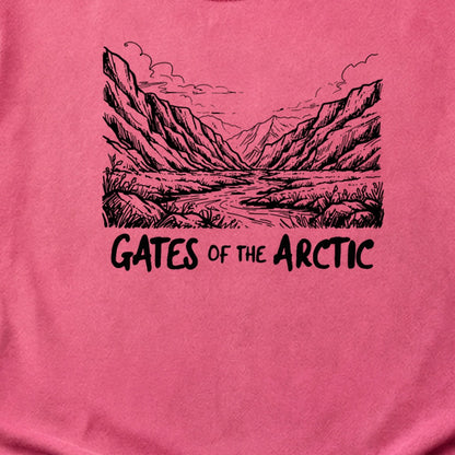 Gates of the Artic Line Drawing Cotton T-Shirt
