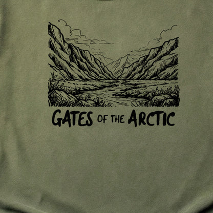 Gates of the Artic Line Drawing Cotton T-Shirt