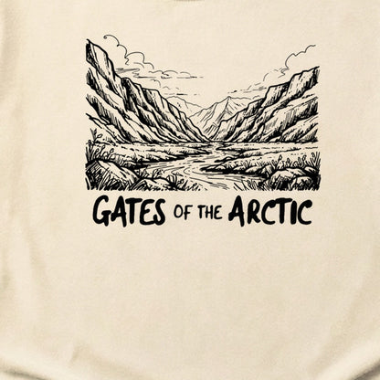 Gates of the Artic Line Drawing Cotton T-Shirt