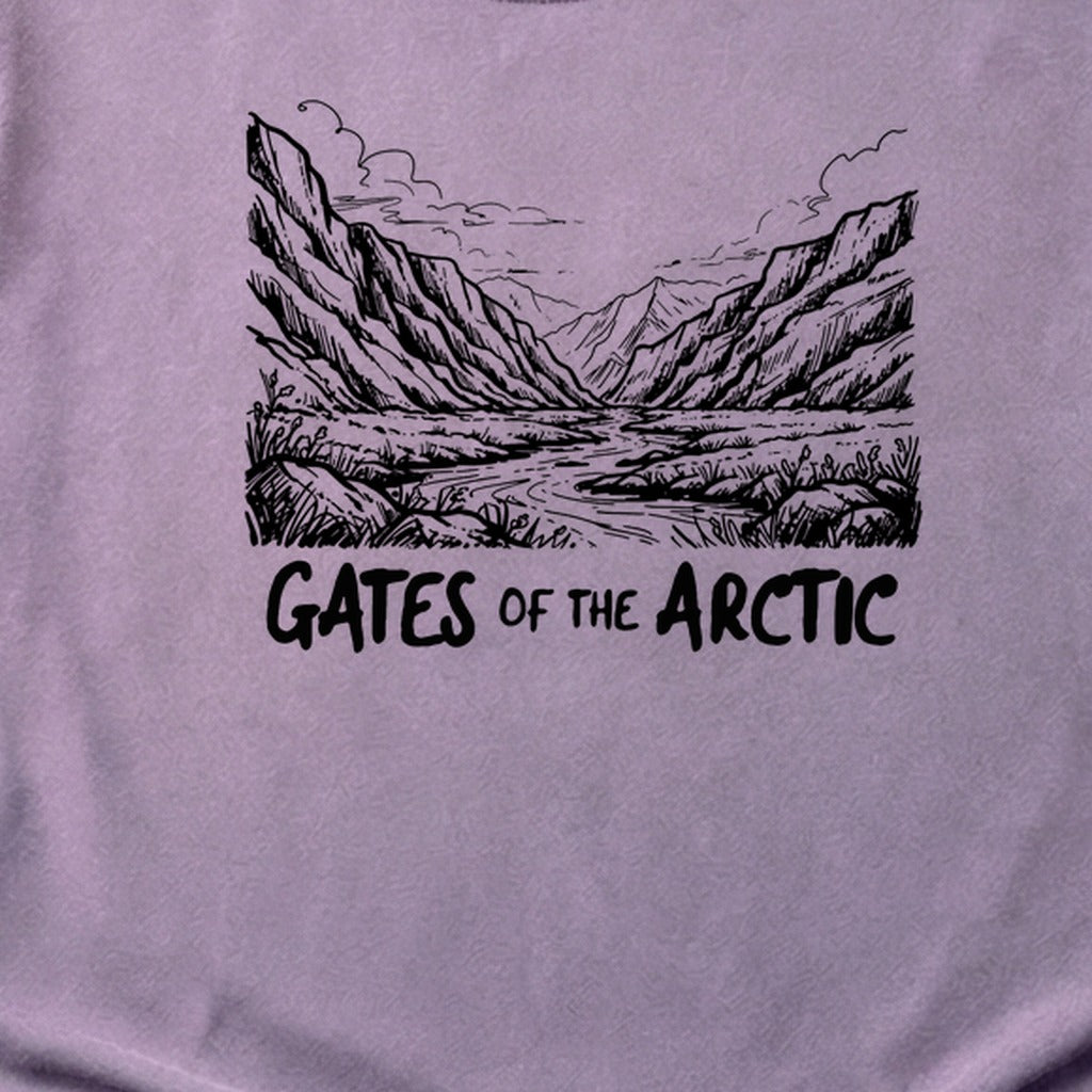 Gates of the Artic Line Drawing Cotton T-Shirt