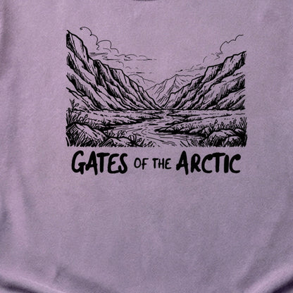 Gates of the Artic Line Drawing Cotton T-Shirt