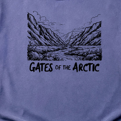 Gates of the Artic Line Drawing Cotton T-Shirt