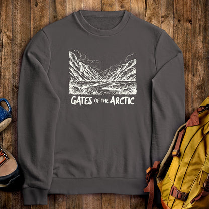 Gates of the Artic Line Drawing Crewneck Sweatshirt