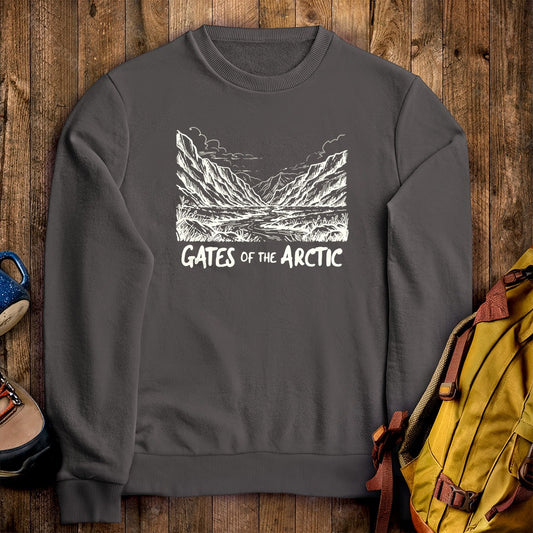Gates of the Artic Line Drawing Crewneck Sweatshirt