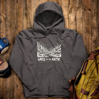 Gates of the Artic Line Drawing Hoodie