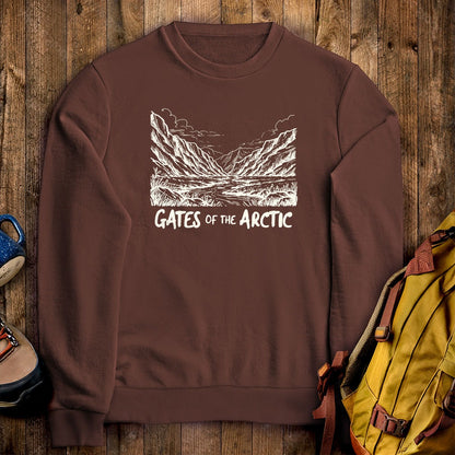 Gates of the Artic Line Drawing Crewneck Sweatshirt