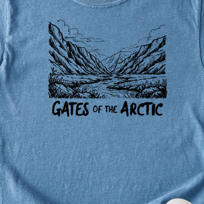 Gates of the Artic Line Drawing Kids Cotton T-Shirt
