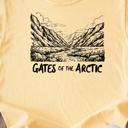 Gates of the Artic Line Drawing Kids Cotton T-Shirt