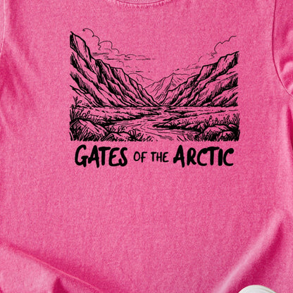 Gates of the Artic Line Drawing Kids Cotton T-Shirt