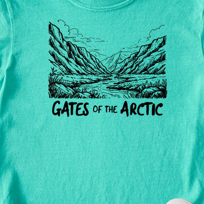 Gates of the Artic Line Drawing Kids Cotton T-Shirt