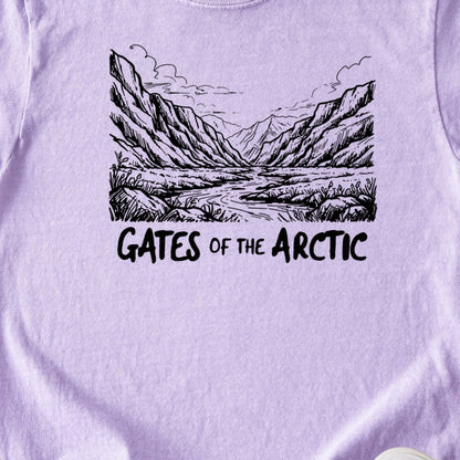 Gates of the Artic Line Drawing Kids Cotton T-Shirt