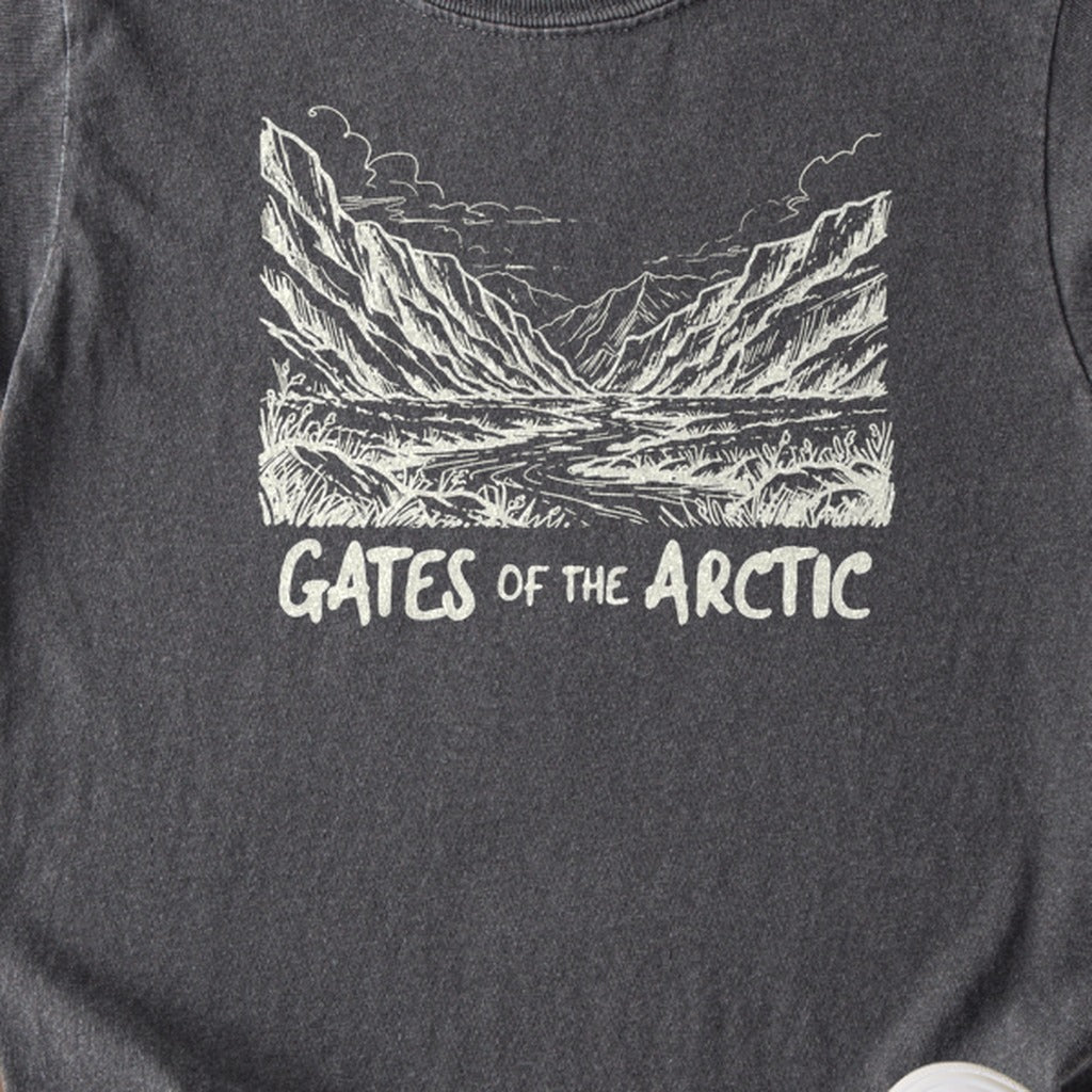 Gates of the Artic Line Drawing Kids Cotton T-Shirt