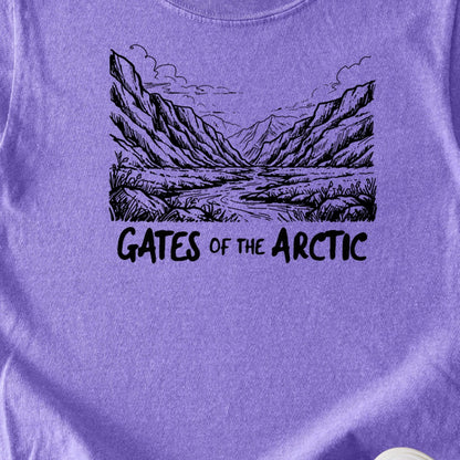 Gates of the Artic Line Drawing Kids Cotton T-Shirt