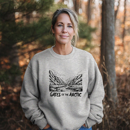 Gates of the Artic Line Drawing Crewneck Sweatshirt
