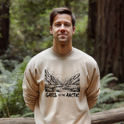 Gates of the Artic Line Drawing Crewneck Sweatshirt