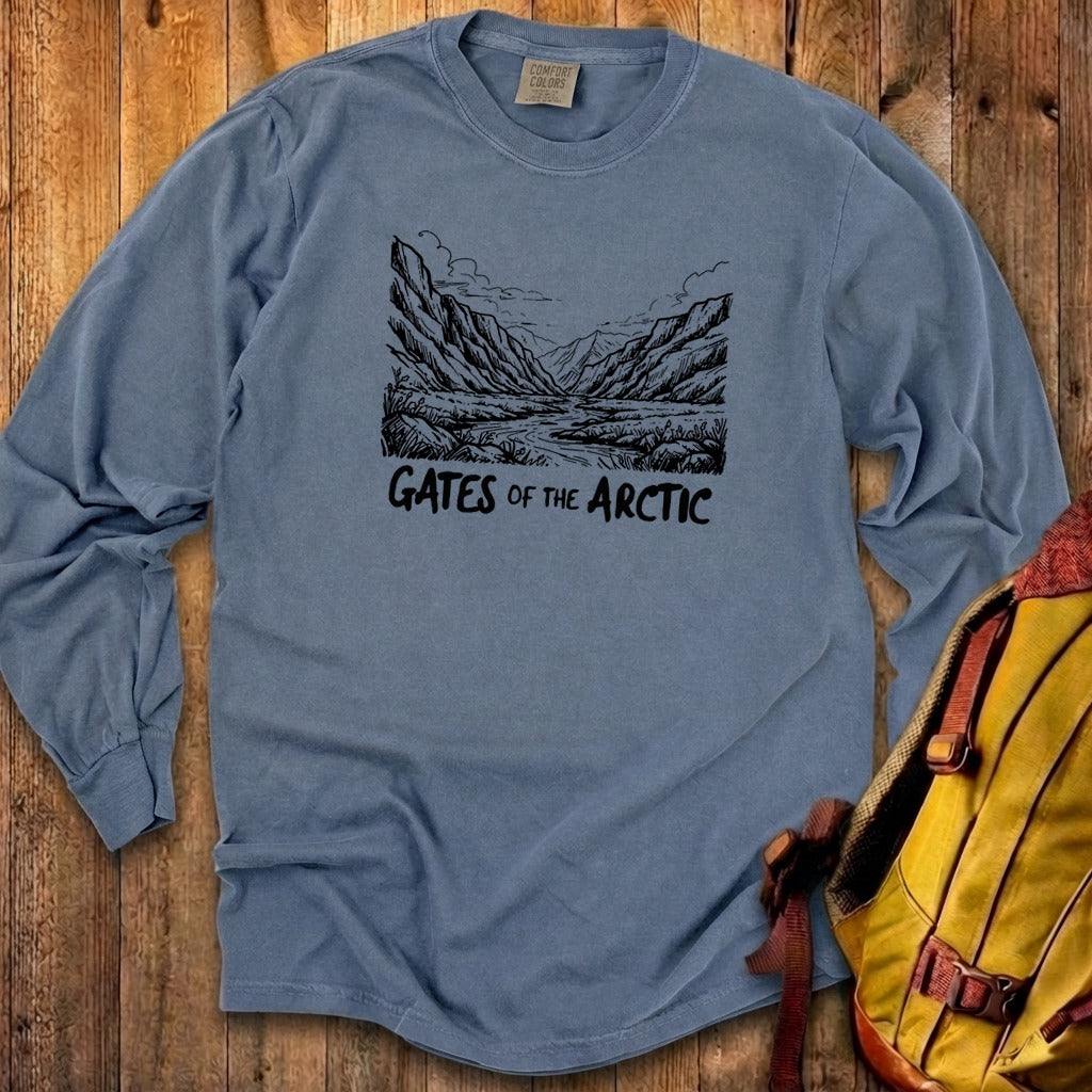 Gates of the Artic Line Drawing Premium Long Sleeve