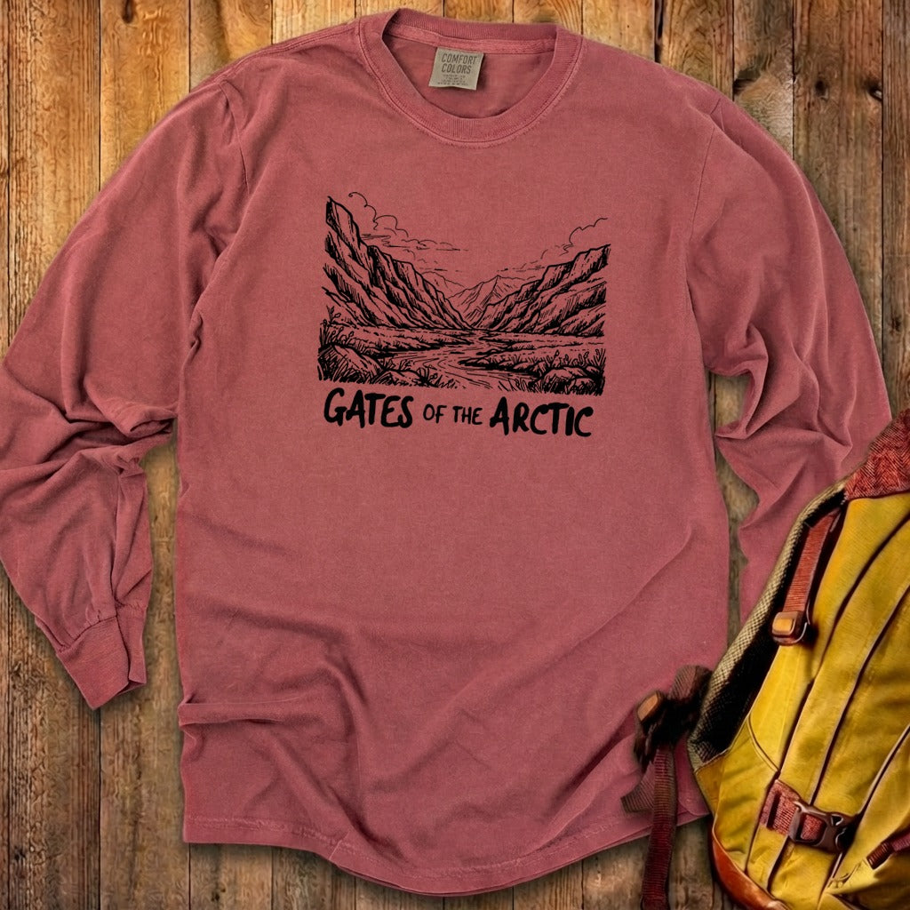 Gates of the Artic Line Drawing Premium Long Sleeve