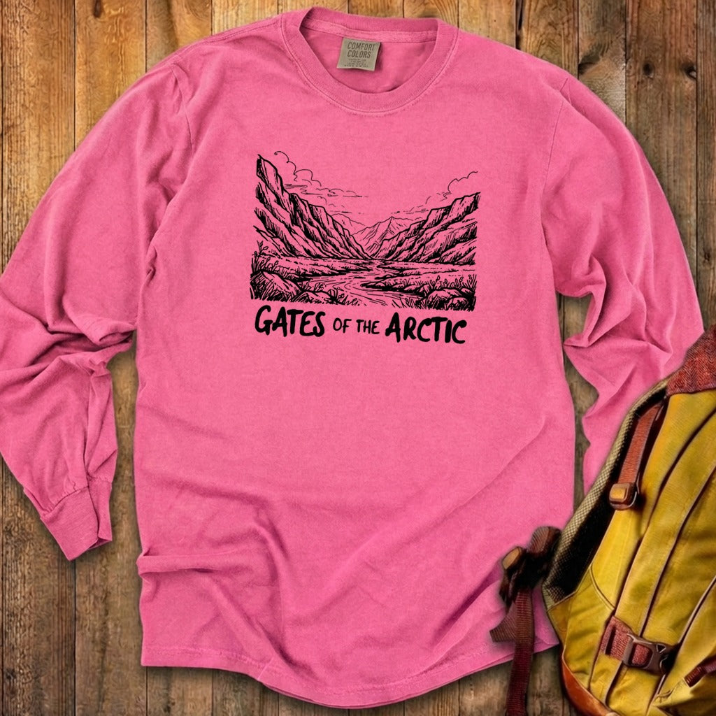 Gates of the Artic Line Drawing Premium Long Sleeve
