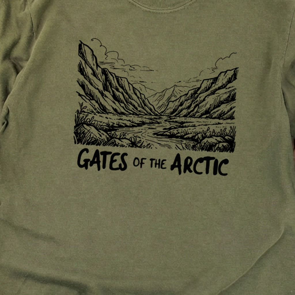 Gates of the Artic Line Drawing Premium Long Sleeve