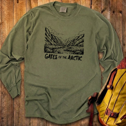 Gates of the Artic Line Drawing Premium Long Sleeve