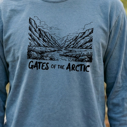 Gates of the Artic Line Drawing Premium Long Sleeve