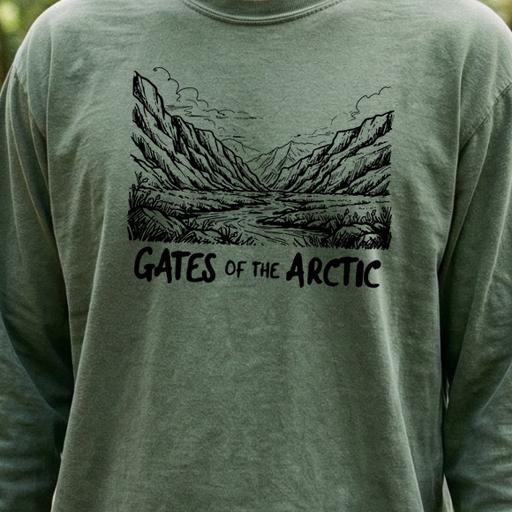 Gates of the Artic Line Drawing Premium Long Sleeve