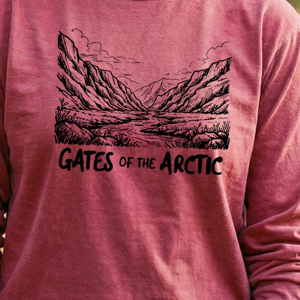 Gates of the Artic Line Drawing Premium Long Sleeve