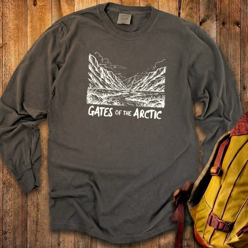 Gates of the Artic Line Drawing Premium Long Sleeve