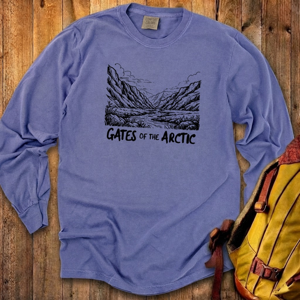 Gates of the Artic Line Drawing Premium Long Sleeve