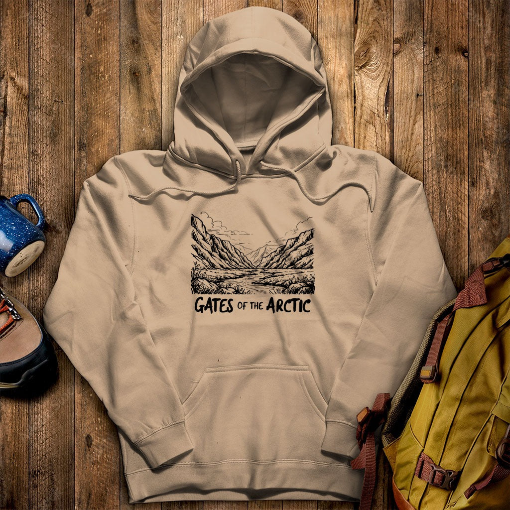 Gates of the Artic Line Drawing Hoodie