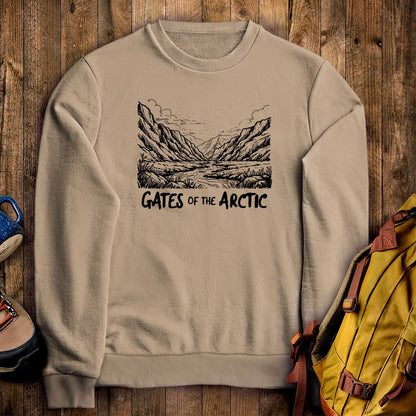Gates of the Artic Line Drawing Crewneck Sweatshirt