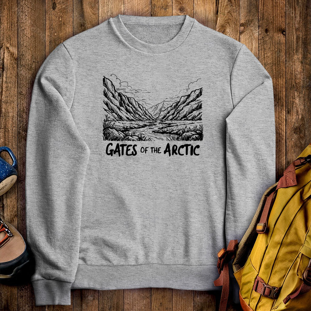 Gates of the Artic Line Drawing Crewneck Sweatshirt