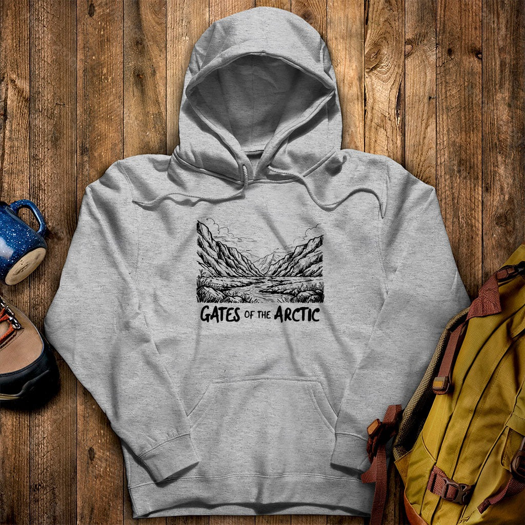 Gates of the Artic Line Drawing Hoodie