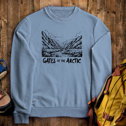 Gates of the Artic Line Drawing Crewneck Sweatshirt