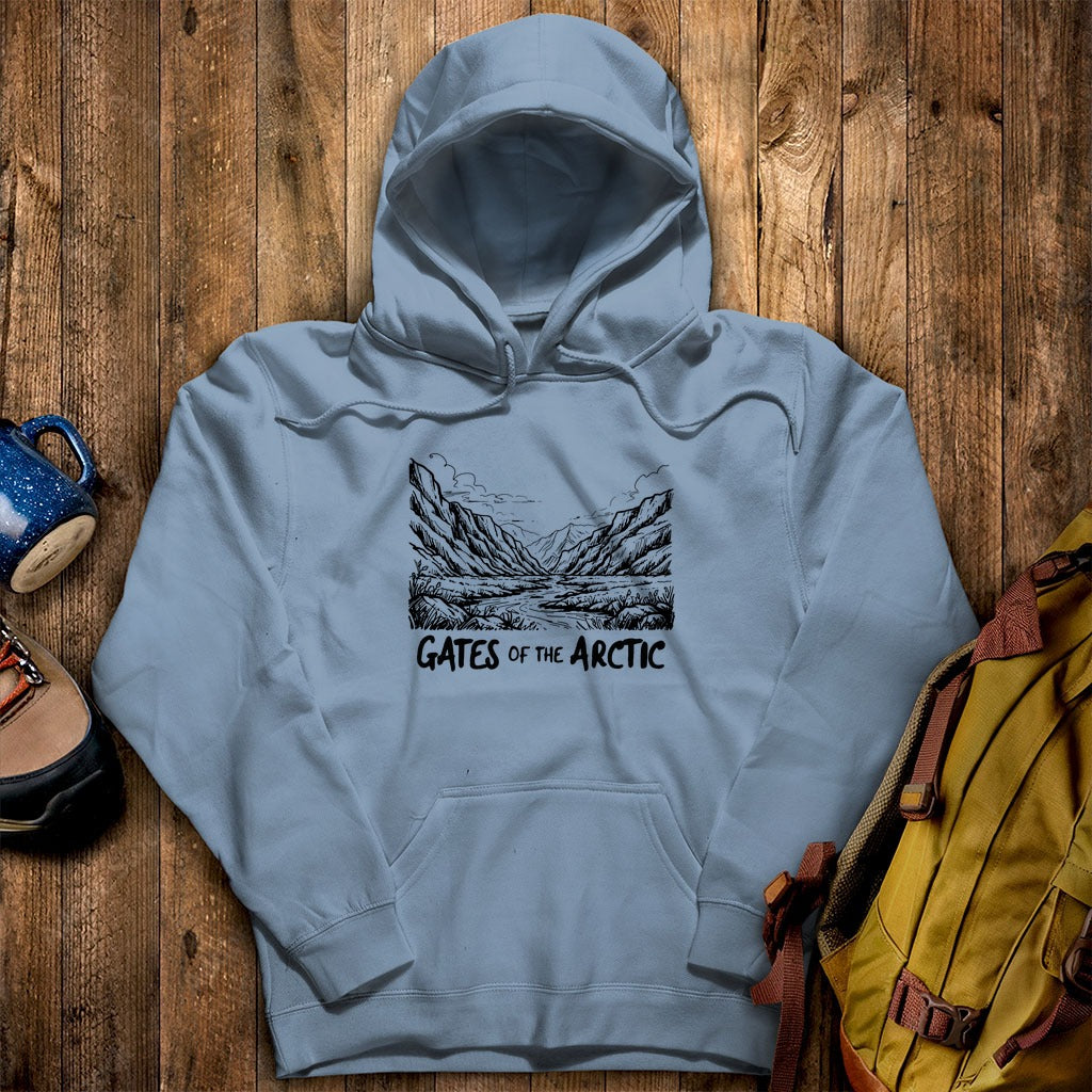 Gates of the Artic Line Drawing Hoodie
