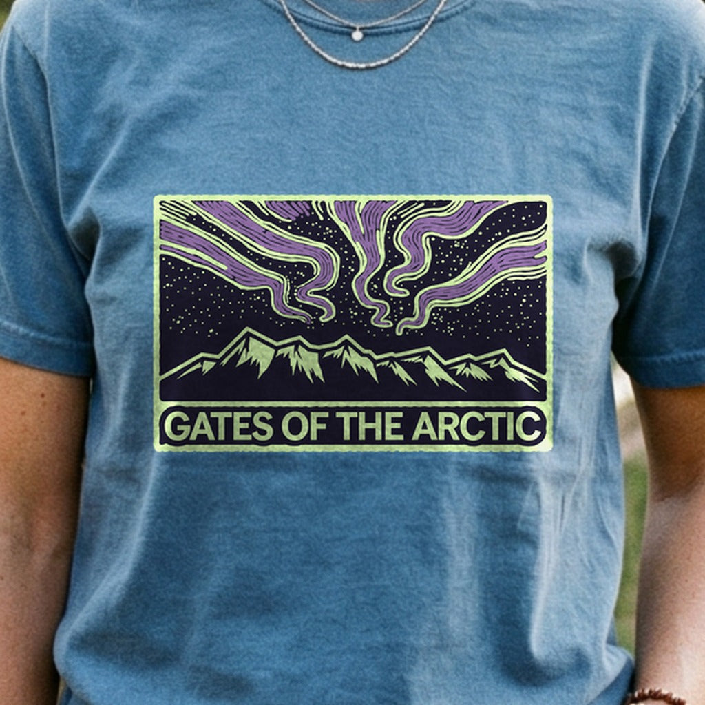 Gates of the Artic at Night Cotton T-Shirt