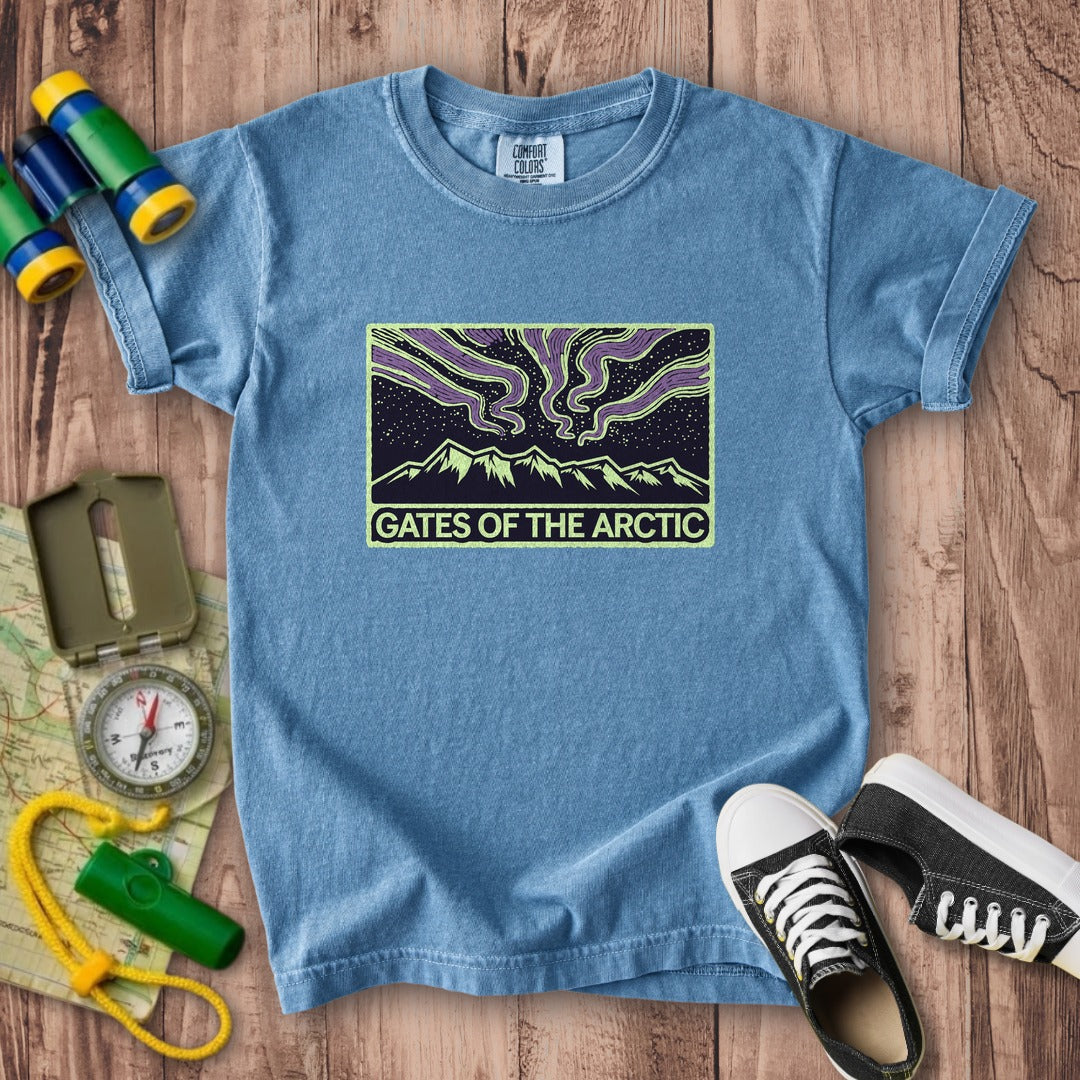 Gates of the Artic at Night Kids Cotton T-Shirt