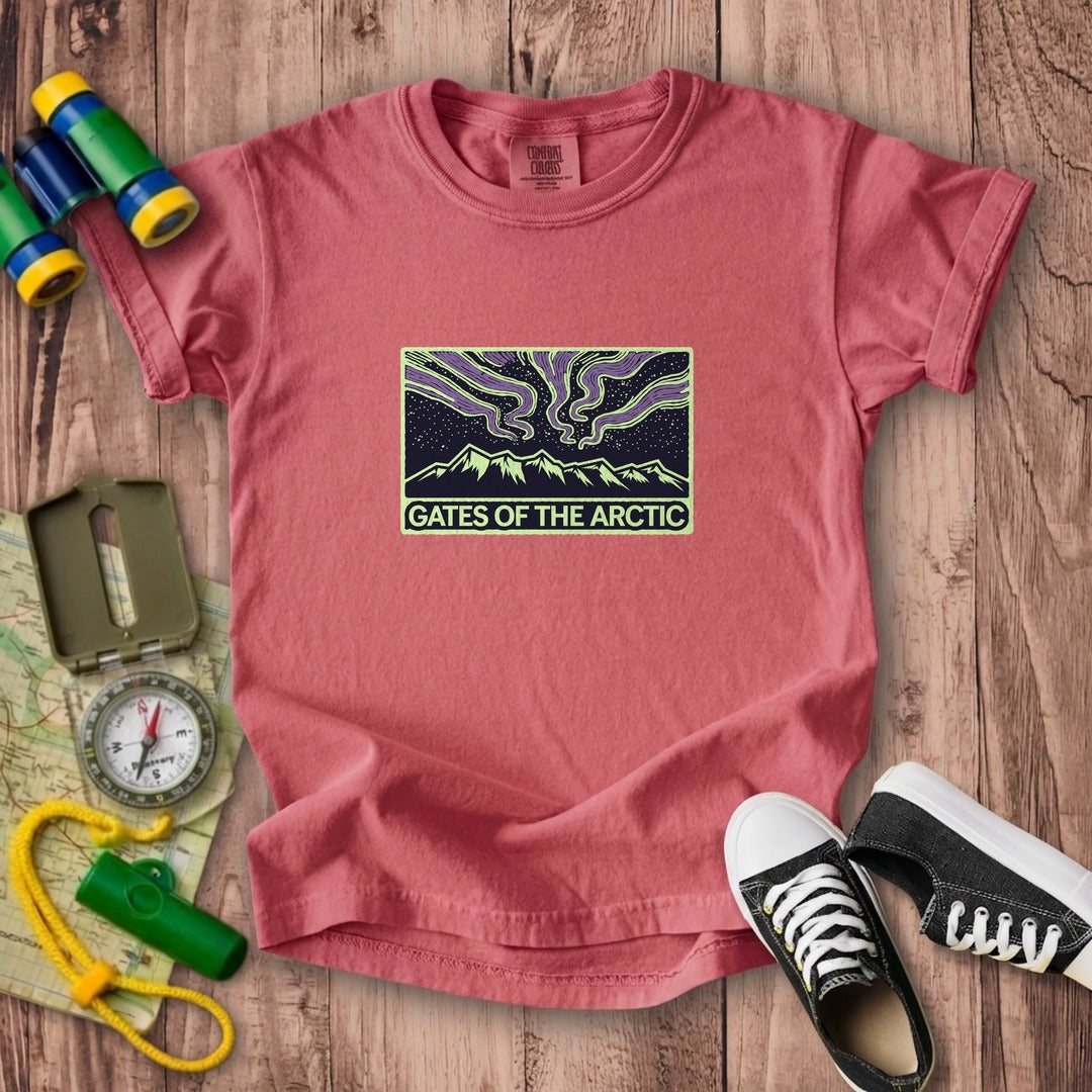 Gates of the Artic at Night Kids Cotton T-Shirt