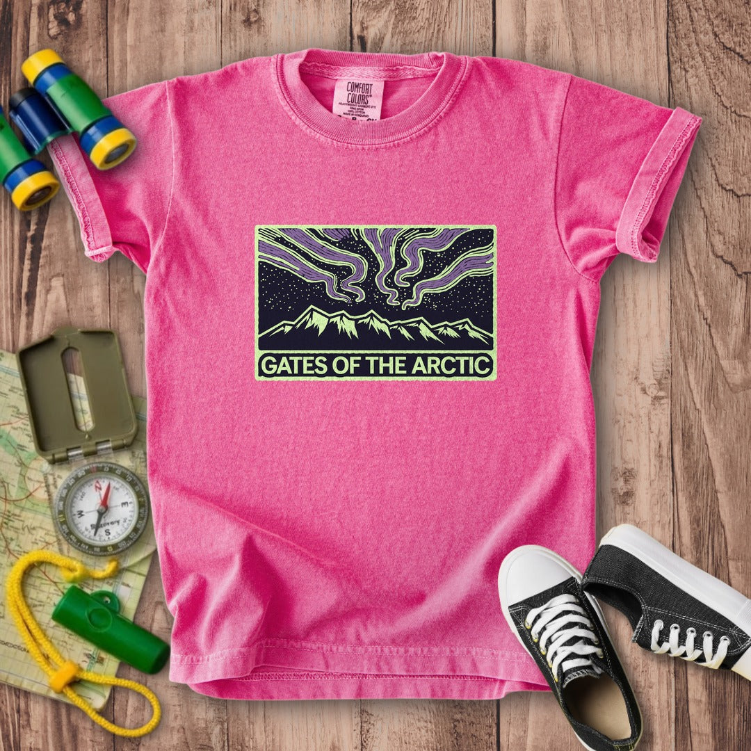 Gates of the Artic at Night Kids Cotton T-Shirt