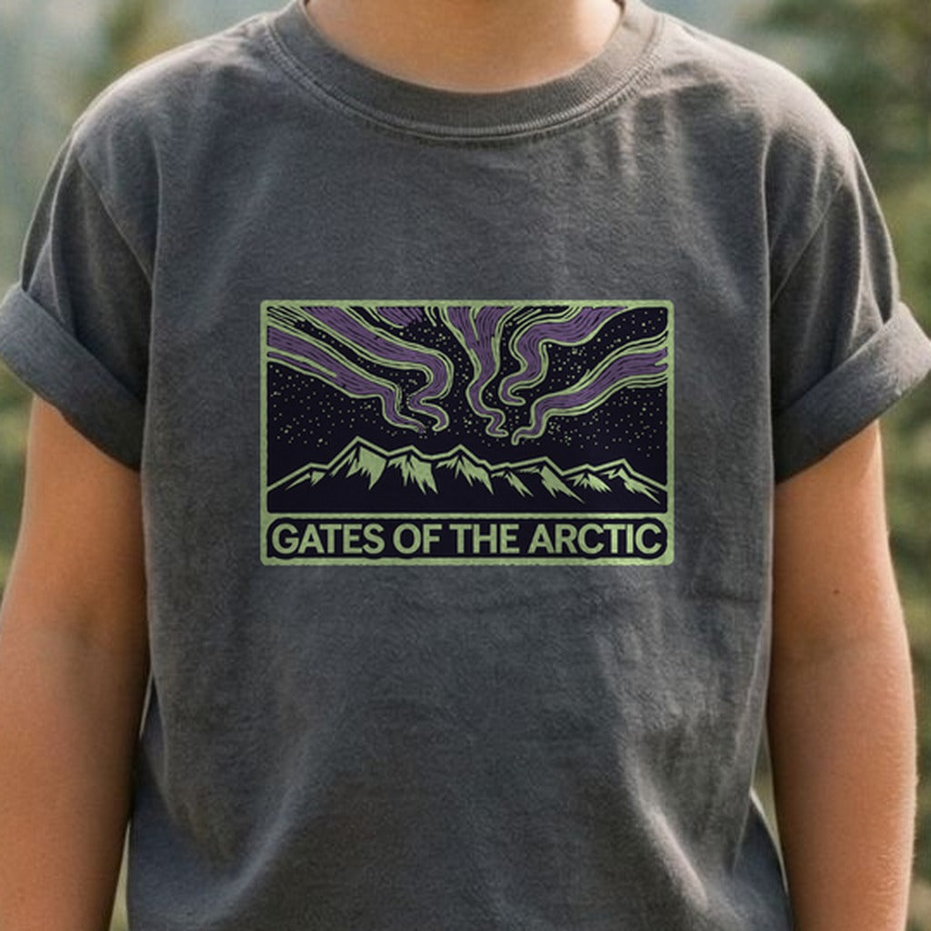 Gates of the Artic at Night Kids Cotton T-Shirt